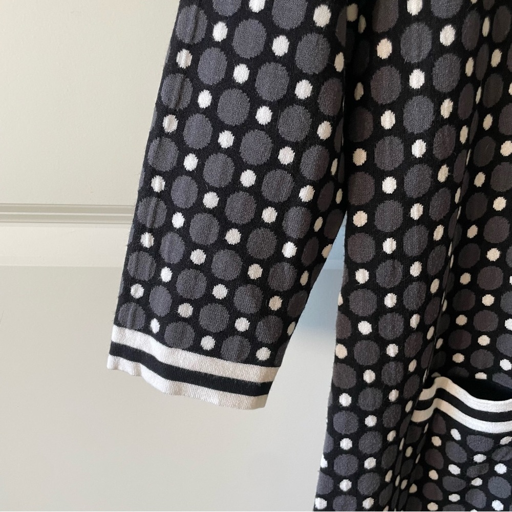 Boden Polka Dot Black and Gray Sweater Dress Size 16 - Picture 8 of 16